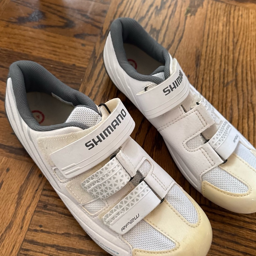 Shimano White and Gray Cycling Shoes